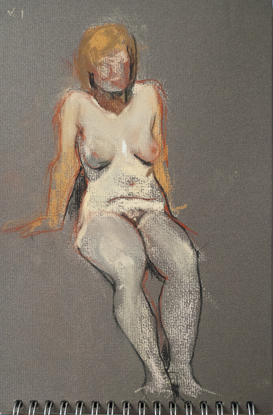 Life model
    Ailbhe in a seated pose.  Nude